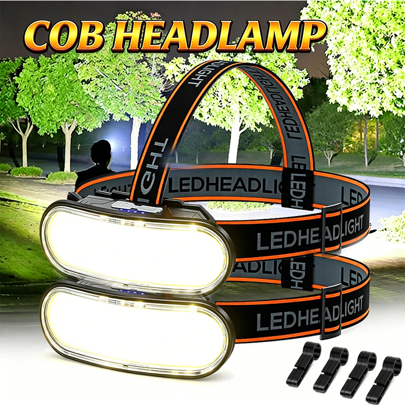Fish Finder Battery - Mocna latarka czołowa LED COB, ładowana
