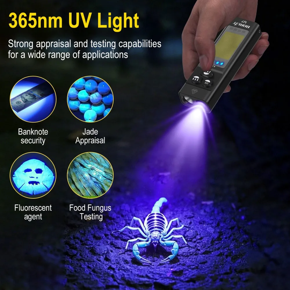 Latarka EDC BORUiT U7 UV LED 1 – Fishing Light recenzja i cena